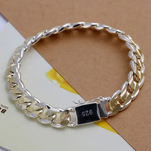 Load image into Gallery viewer, Fine Noble 925 Sterling Silver Solid Chain Bracelet For Women Men Charm Party Gift Wedding party Fashion Jewelry