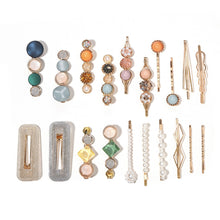 Load image into Gallery viewer, 20 PCS Macaron Pearl Acrylic Resin Metal Hair Clips Set 2022