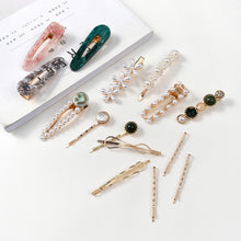 Load image into Gallery viewer, 20 PCS Macaron Pearl Acrylic Resin Metal Hair Clips Set 2022