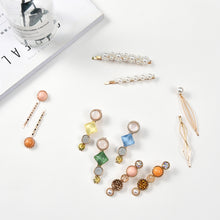 Load image into Gallery viewer, 20 PCS Macaron Pearl Acrylic Resin Metal Hair Clips Set 2022