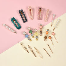 Load image into Gallery viewer, 20 PCS Macaron Pearl Acrylic Resin Metal Hair Clips Set 2022