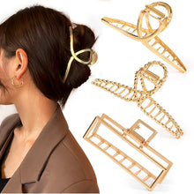 Load image into Gallery viewer, 3 PCS Mental Large Hair Claw Clips for Thick Heavy Hair, Big Non-Slip Hair Catch Barrette Jaw Clamp 2022