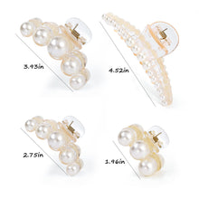 Load image into Gallery viewer, 4 PCS Large Pearl Hair Claw Clips for Women Girls, Hair Barrette Clamps for Thick Thin Hair 2022