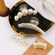 Load image into Gallery viewer, 4 PCS Large Pearl Hair Claw Clips for Women Girls, Hair Barrette Clamps for Thick Thin Hair 2022