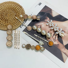 Load image into Gallery viewer, 20 PCS Macaron Pearl Acrylic Resin Metal Hair Clips Set 2022