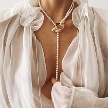 Load image into Gallery viewer, Vintage Pearl Necklaces For Women Fashion Multi-layer Shell Knot Pearl Chain Necklace NEW Coin Cross Choker Jewelry 2022