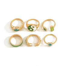 Load image into Gallery viewer, 6 Pcs/Set Retro Finger Ring Set Boho Frog Snake Gold Carved Knuckle Rings for Women Jewelry Gifts