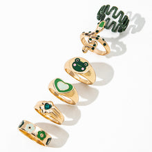 Load image into Gallery viewer, 6 Pcs/Set Retro Finger Ring Set Boho Frog Snake Gold Carved Knuckle Rings for Women Jewelry Gifts