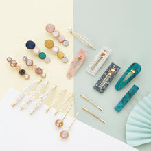 Load image into Gallery viewer, 20 PCS Macaron Pearl Acrylic Resin Metal Hair Clips Set 2022