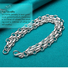 Load image into Gallery viewer, 925 Sterling Silver Lnterlocking Circle Bracelet Chain For Women Fashion Charm Wedding Engagement Party Jewelry