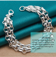 Load image into Gallery viewer, 925 Sterling Silver Lnterlocking Circle Bracelet Chain For Women Fashion Charm Wedding Engagement Party Jewelry