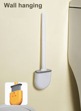 Load image into Gallery viewer, Mini Toilet Brush With Holder Set Long Handled Black Silicone Toilet Cleaner Brush Wall Mounted Wc Toilet Bathroom Accessories