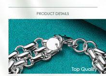 Load image into Gallery viewer, 925 Sterling Silver Lnterlocking Circle Bracelet Chain For Women Fashion Charm Wedding Engagement Party Jewelry