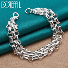 Load image into Gallery viewer, 925 Sterling Silver Lnterlocking Circle Bracelet Chain For Women Fashion Charm Wedding Engagement Party Jewelry