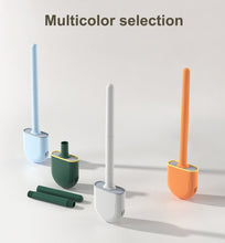 Load image into Gallery viewer, Mini Toilet Brush With Holder Set Long Handled Black Silicone Toilet Cleaner Brush Wall Mounted Wc Toilet Bathroom Accessories