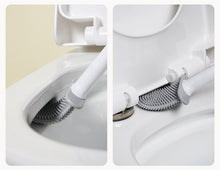 Load image into Gallery viewer, Mini Toilet Brush With Holder Set Long Handled Black Silicone Toilet Cleaner Brush Wall Mounted Wc Toilet Bathroom Accessories