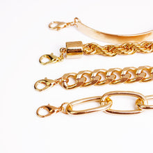 Load image into Gallery viewer, Boho Thick Gold Color Charm Bracelets Bangles New Fashion Jewelry 4pcs Punk Curb Cuban Chain Bracelets Set for Women Gifts 2022