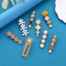 Load image into Gallery viewer, 20 PCS Macaron Pearl Acrylic Resin Metal Hair Clips Set 2022
