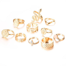 Load image into Gallery viewer, 2 Sets Crystal/Snake Rings Set Fashion Luxury Rings For Women Girls Engagement Wedding Rings 2022