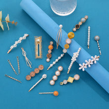 Load image into Gallery viewer, 20 PCS Macaron Pearl Acrylic Resin Metal Hair Clips Set 2022