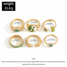 Load image into Gallery viewer, 6 Pcs/Set Retro Finger Ring Set Boho Frog Snake Gold Carved Knuckle Rings for Women Jewelry Gifts