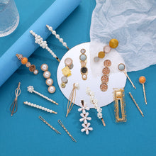 Load image into Gallery viewer, 20 PCS Macaron Pearl Acrylic Resin Metal Hair Clips Set 2022