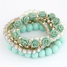 Load image into Gallery viewer, Charm Bracelets For Women Jewelry Rose Flower Multi-layer Wrap Flower Bracelets & Bangles Vintage Pulseras Mujer Pulseiras Femme 2022