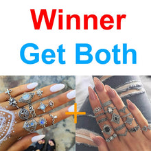 Load image into Gallery viewer, 2 Sets Ring sets Punk Knuckle Rings Sets for Women Vintage Anel Flower Midi Finger Rings Jewelry Boho Silver Party Bague Femme 2022
