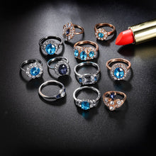 Load image into Gallery viewer, 2 Sets Crystal/Snake Rings Set Fashion Luxury Rings For Women Girls Engagement Wedding Rings 2022