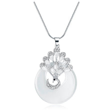 Load image into Gallery viewer, Women Silver Chain Long Necklace Collier Femme Fashion Opal Peacock Choker Necklaces & Pendants Sweater Jewelry 2022
