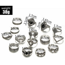 Load image into Gallery viewer, 2 Sets Ring sets Punk Knuckle Rings Sets for Women Vintage Anel Flower Midi Finger Rings Jewelry Boho Silver Party Bague Femme 2022