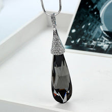 Load image into Gallery viewer, Women Long Necklace Collier Femme Fashion Waterdrop Crystal Necklaces & Pendants for Female Silver Color Choker Jewelry 2022
