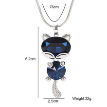 Load image into Gallery viewer, Cute Fox Gold Necklaces & Pendants for Women Winter Jewelry Fashion Crystal Long Necklace 2022