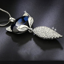 Load image into Gallery viewer, Blue Fox Crystal Long Chain Necklaces & Pendants for Women Fashion Jewelry 2022
