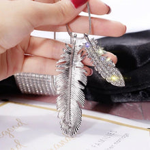 Load image into Gallery viewer, Vintage Long Necklaces for Women Crystal Feather Choker Necklaces Pendanst Fashion Silver Sweater Chain Jewelry Collier 2022
