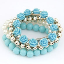 Load image into Gallery viewer, Charm Bracelets For Women Jewelry Rose Flower Multi-layer Wrap Flower Bracelets & Bangles Vintage Pulseras Mujer Pulseiras Femme 2022