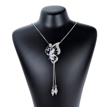 Load image into Gallery viewer, Fashion Opal Butterfly Necklaces & Pendants For Women Trendy Long Necklace Collier Femme Vintage Female Silver Chain Jewelry 2022
