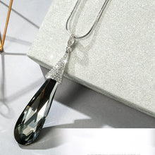 Load image into Gallery viewer, Women Long Necklace Collier Femme Fashion Waterdrop Crystal Necklaces & Pendants for Female Silver Color Choker Jewelry 2022