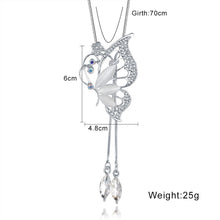 Load image into Gallery viewer, Fashion Opal Butterfly Necklaces & Pendants For Women Trendy Long Necklace Collier Femme Vintage Female Silver Chain Jewelry 2022