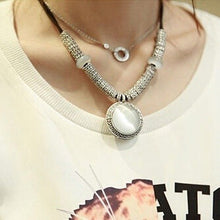 Load image into Gallery viewer, Collares Fashion Opal Statement Necklaces & Pendants Women Vintage Accessories Collier Femme Leather Jewelry 2022