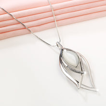 Load image into Gallery viewer, Long Necklaces & Pendants Vintage Silver Chain Crystal Opal Leaf Maxi Necklace Fashion Jewelry For Women Collier 2022