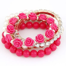 Load image into Gallery viewer, Charm Bracelets For Women Jewelry Rose Flower Multi-layer Wrap Flower Bracelets & Bangles Vintage Pulseras Mujer Pulseiras Femme 2022