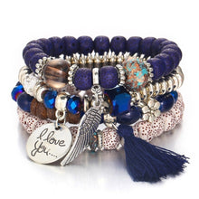 Load image into Gallery viewer, Bohemian Bead Stone Bracelets & Bangles for Women Fashion Love Feather Tassel Charm Bracelet Female Wristband Jewelry 2022