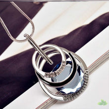 Load image into Gallery viewer, Silver Color Collier Femme Long Necklaces & Pendants for Women Round Statement Necklace Maxi Colar Chain Fashion Jewelry 2022