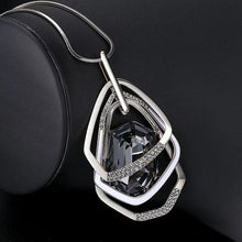 Load image into Gallery viewer, Long Necklace for Women Fashion Silver Color Crystal Maxi Necklaces & Pendants Polygon Statement Collier Jewelry Accessories 2022