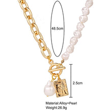 Load image into Gallery viewer, Punk Baroque Irregular Simulated Pearl Chain Choker Necklace For Women Asymmetric Lock Pearl Pendant Necklaces Trend Jewelry 2022