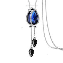 Load image into Gallery viewer, Long Necklaces & Pendants for Women Collier Femme Blue Tulip Statement Colar Maxi Fashion Silver Crystal Jewelry 2022