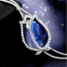 Load image into Gallery viewer, Long Necklaces & Pendants for Women Collier Femme Blue Tulip Statement Colar Maxi Fashion Silver Crystal Jewelry 2022