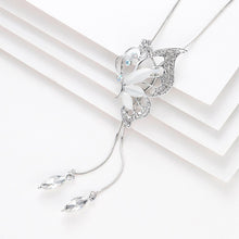 Load image into Gallery viewer, Fashion Opal Butterfly Necklaces & Pendants For Women Trendy Long Necklace Collier Femme Vintage Female Silver Chain Jewelry 2022