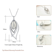 Load image into Gallery viewer, Long Necklaces & Pendants Vintage Silver Chain Crystal Opal Leaf Maxi Necklace Fashion Jewelry For Women Collier 2022